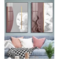 Decoration Home Wall Painting Pink And Gold